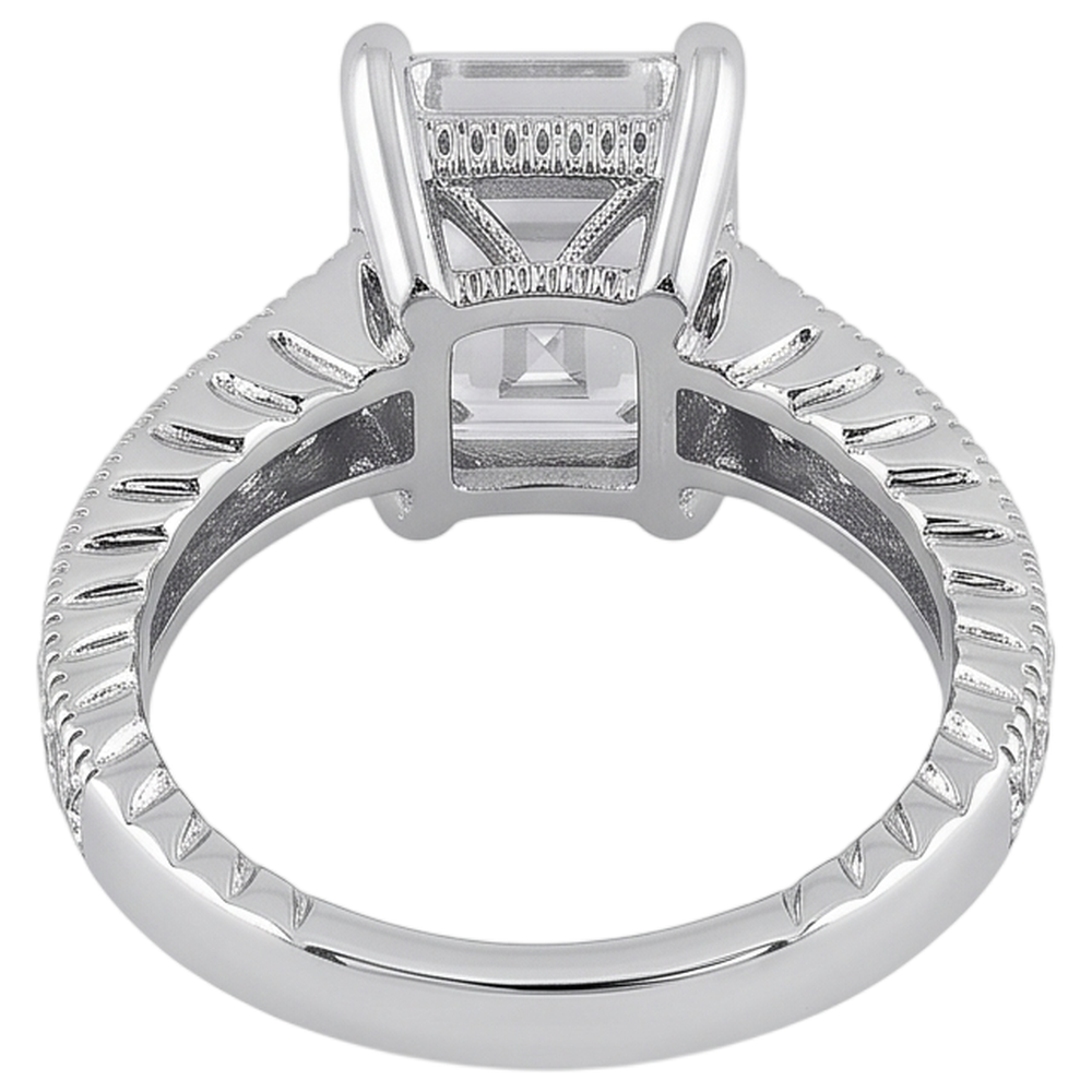 Natural Earth Mined Diamond ( Not Lab Grown )  Engagement Ring 1.50 Ct. Vintage Style White Gold 14K