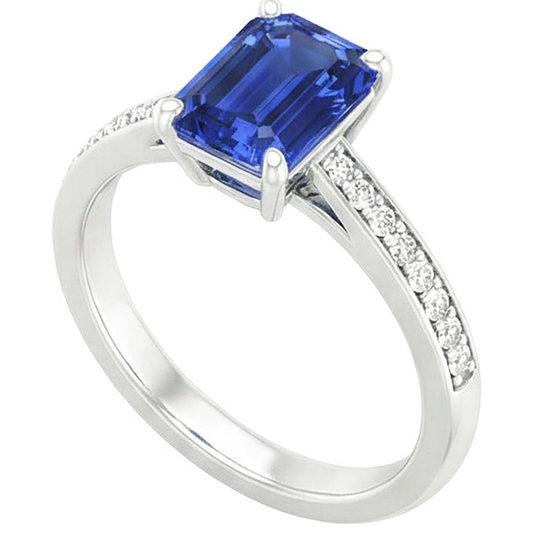 natural emerald sapphire 3.50ct ring close up detail