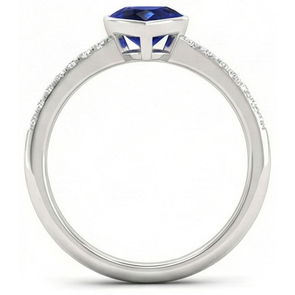 natural round sapphire 2.50ct watch profile view