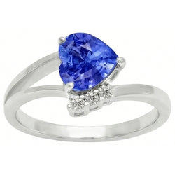 Natural Earth Mined Diamond ( Not Lab Grown ) Engagement Ring Heart Light Blue Sapphire 2.25 Carats