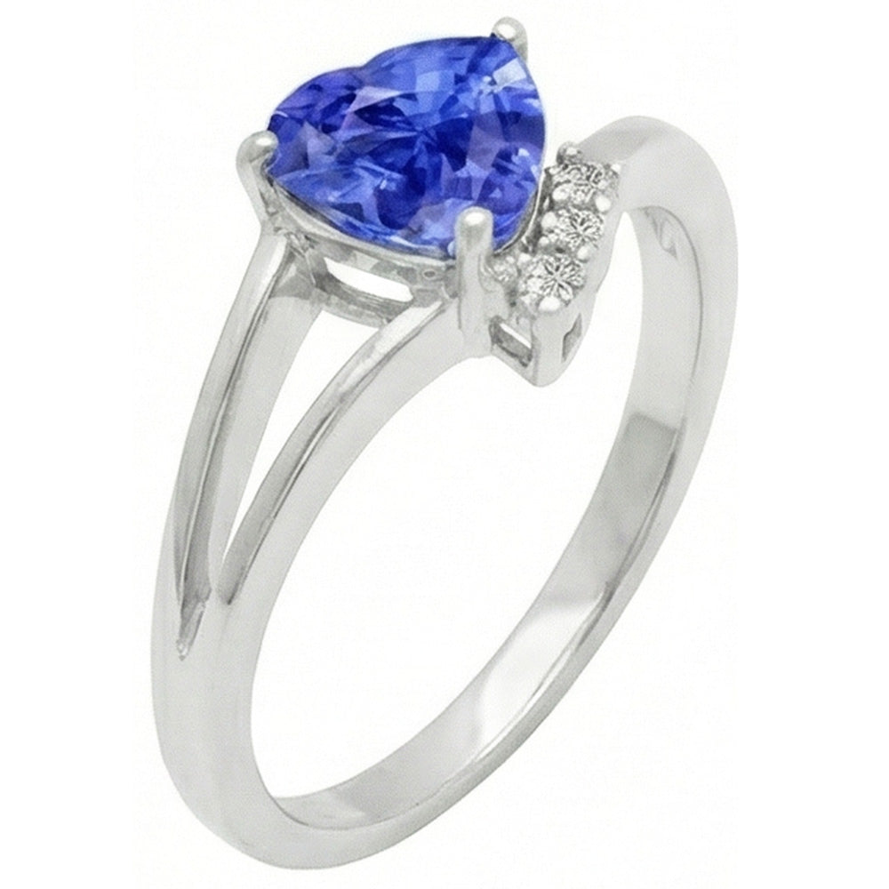 Natural Earth Mined Diamond ( Not Lab Grown ) Engagement Ring Heart Light Blue Sapphire 2.25 Carats