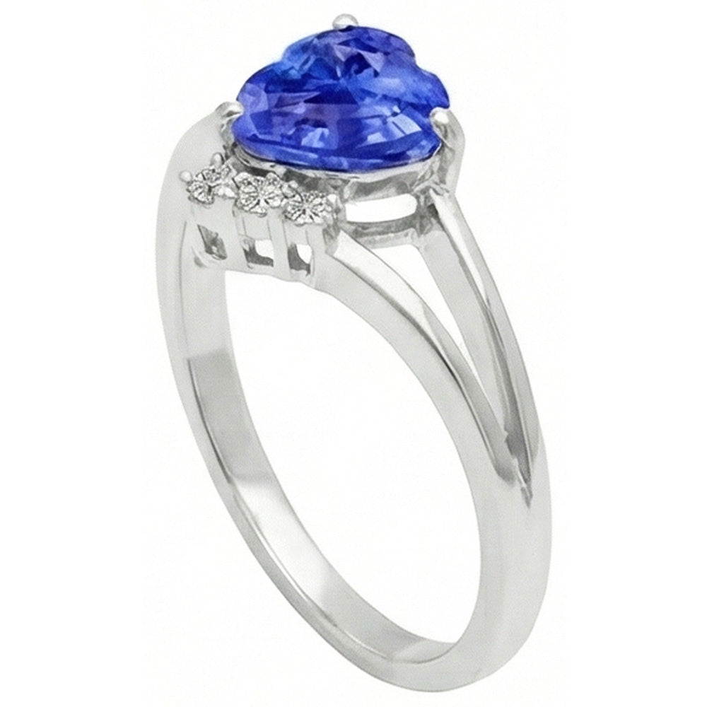 Natural Earth Mined Diamond ( Not Lab Grown ) Engagement Ring Heart Light Blue Sapphire 2.25 Carats