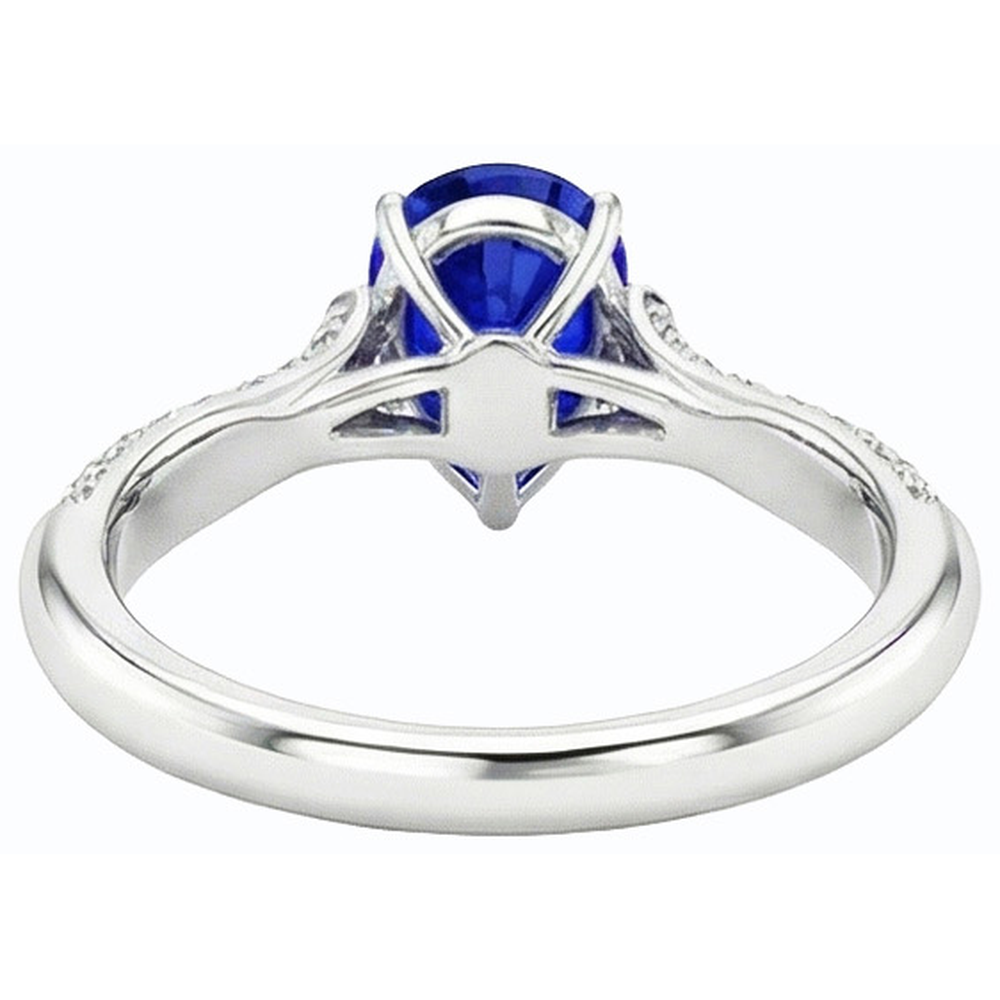 natural round sapphire 3ct ring side angle