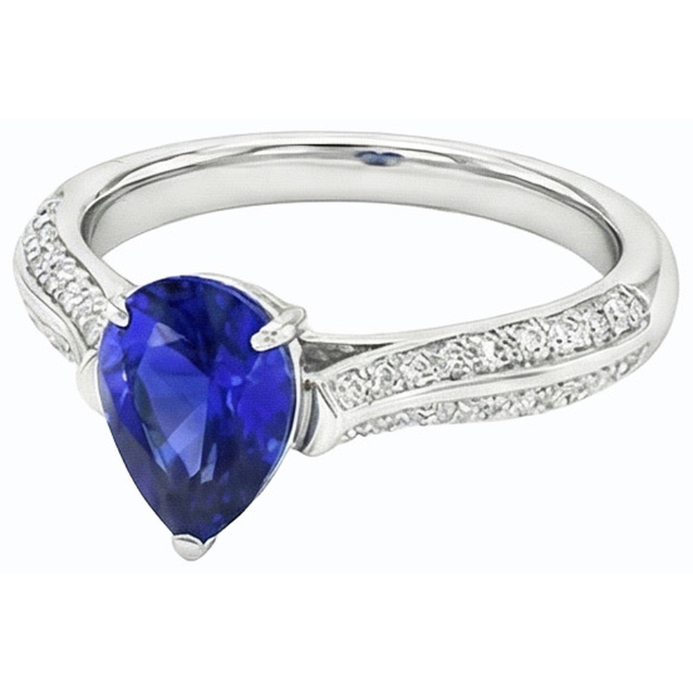 natural round sapphire 3ct ring top view