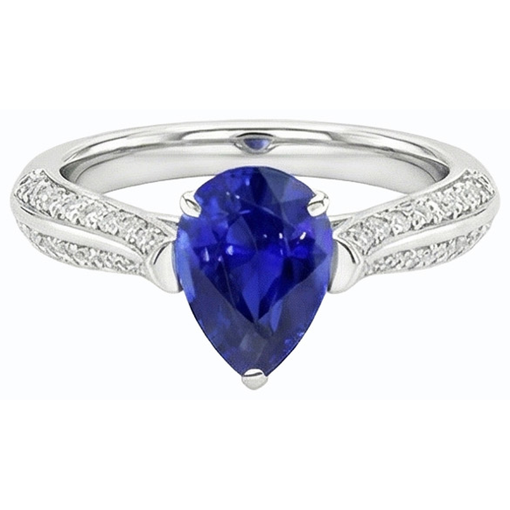 natural round sapphire 3ct ring profile view