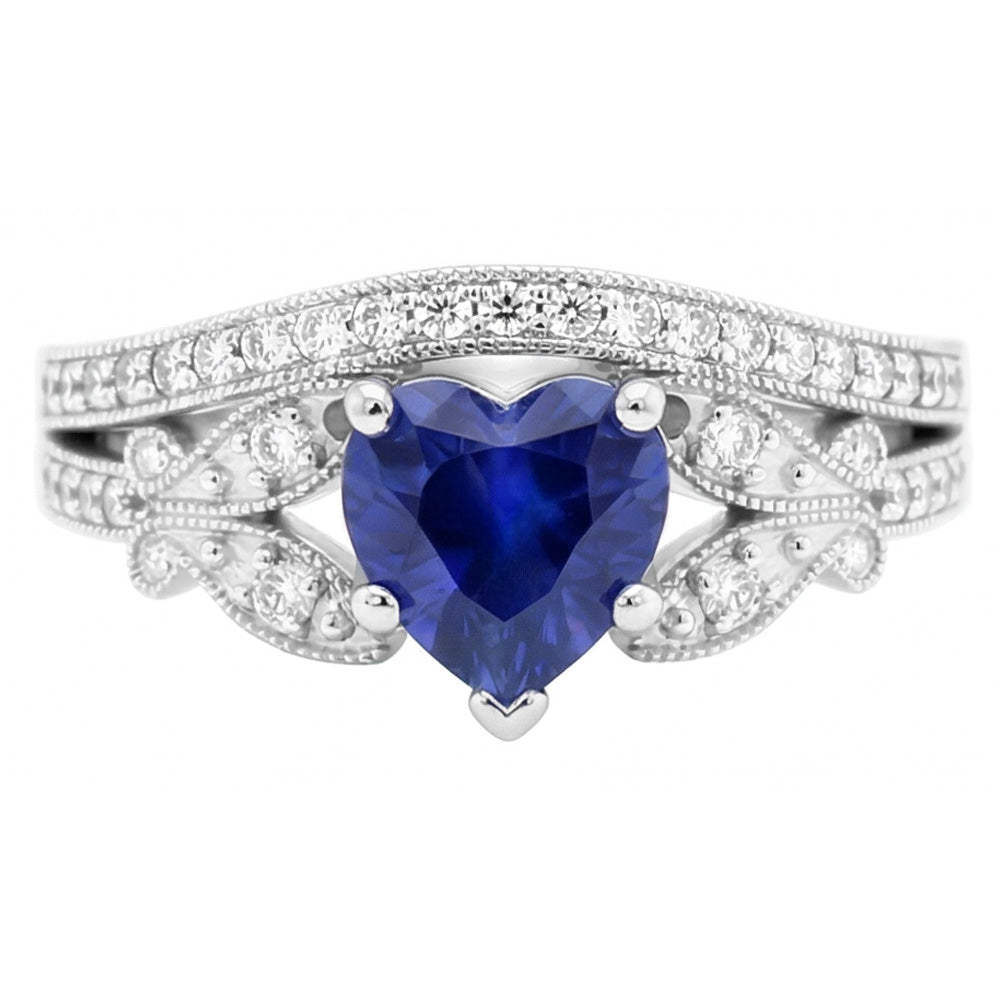 natural round sapphire 3ct ring side angle