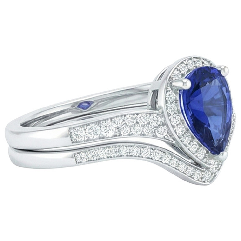 natural round sapphire 2.75ct ring profile view
