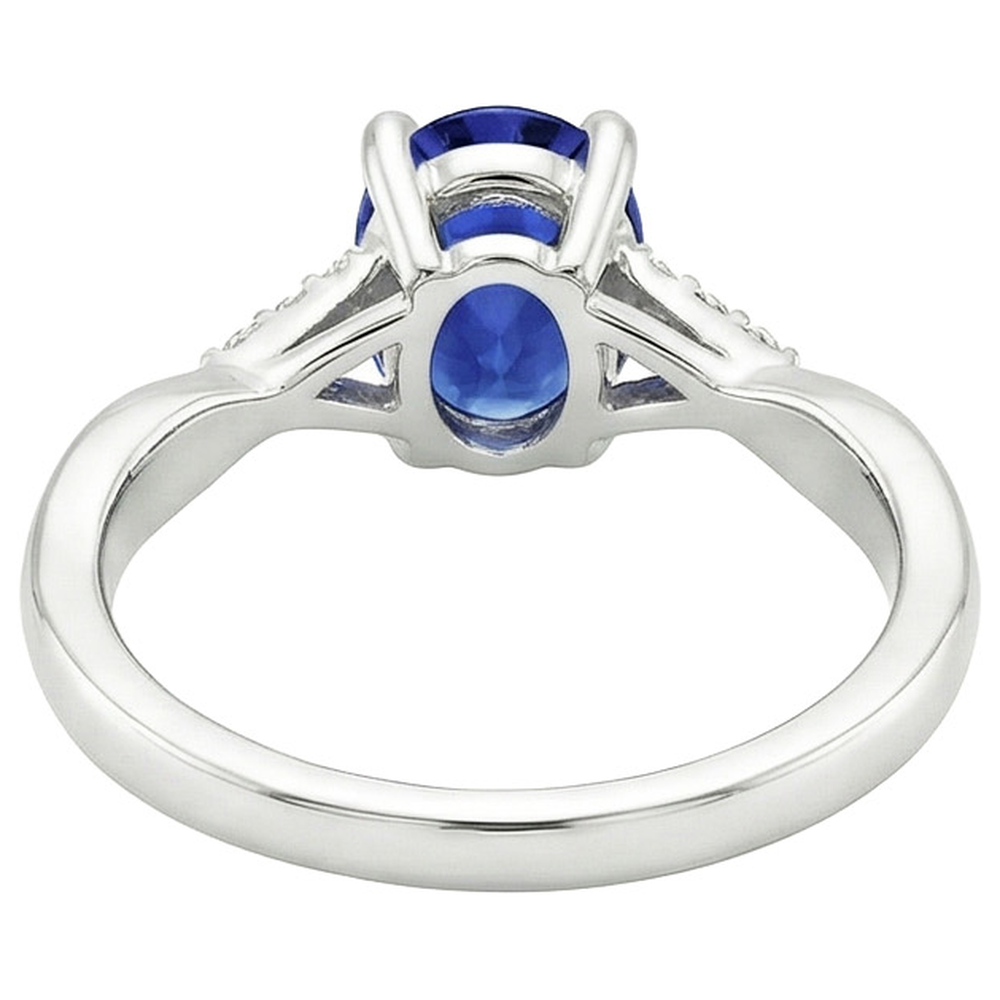 natural round sapphire 3ct ring side angle