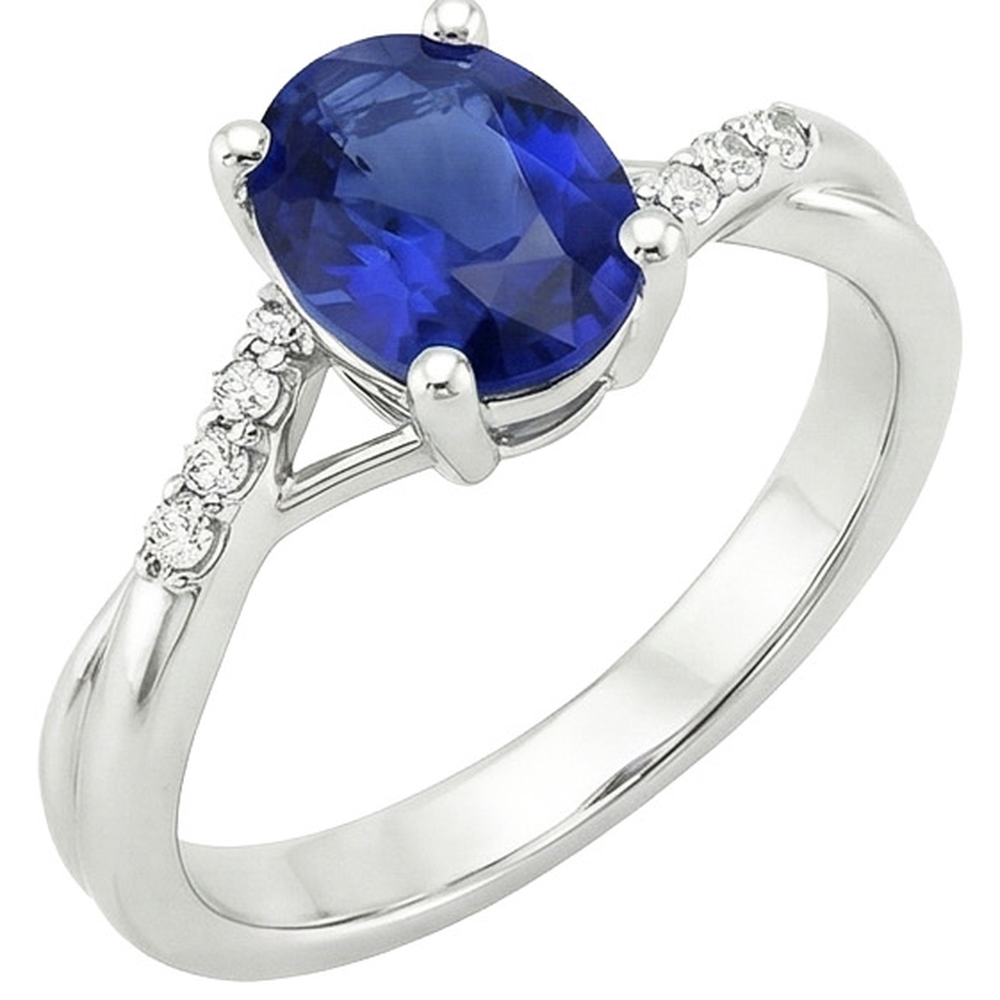 natural round sapphire 3ct ring close up detail