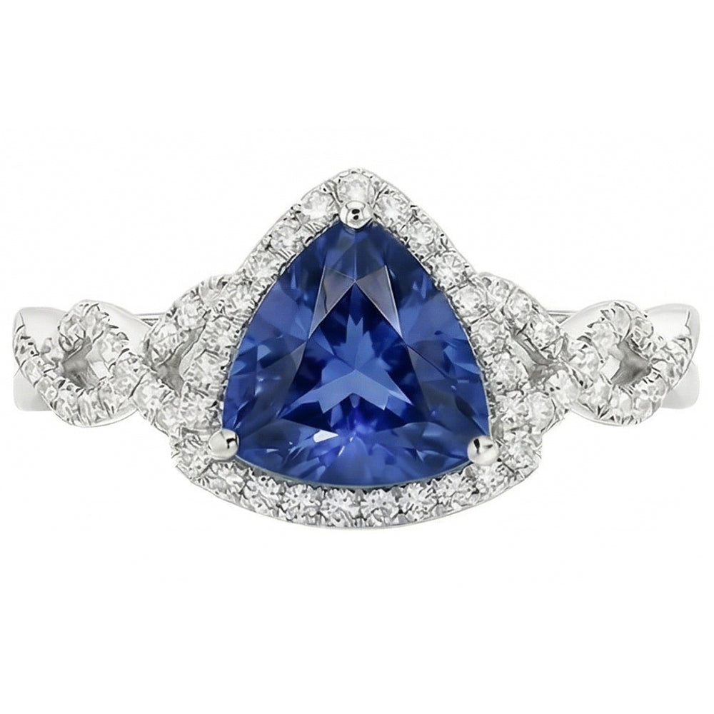 natural round sapphire 3ct ring side angle