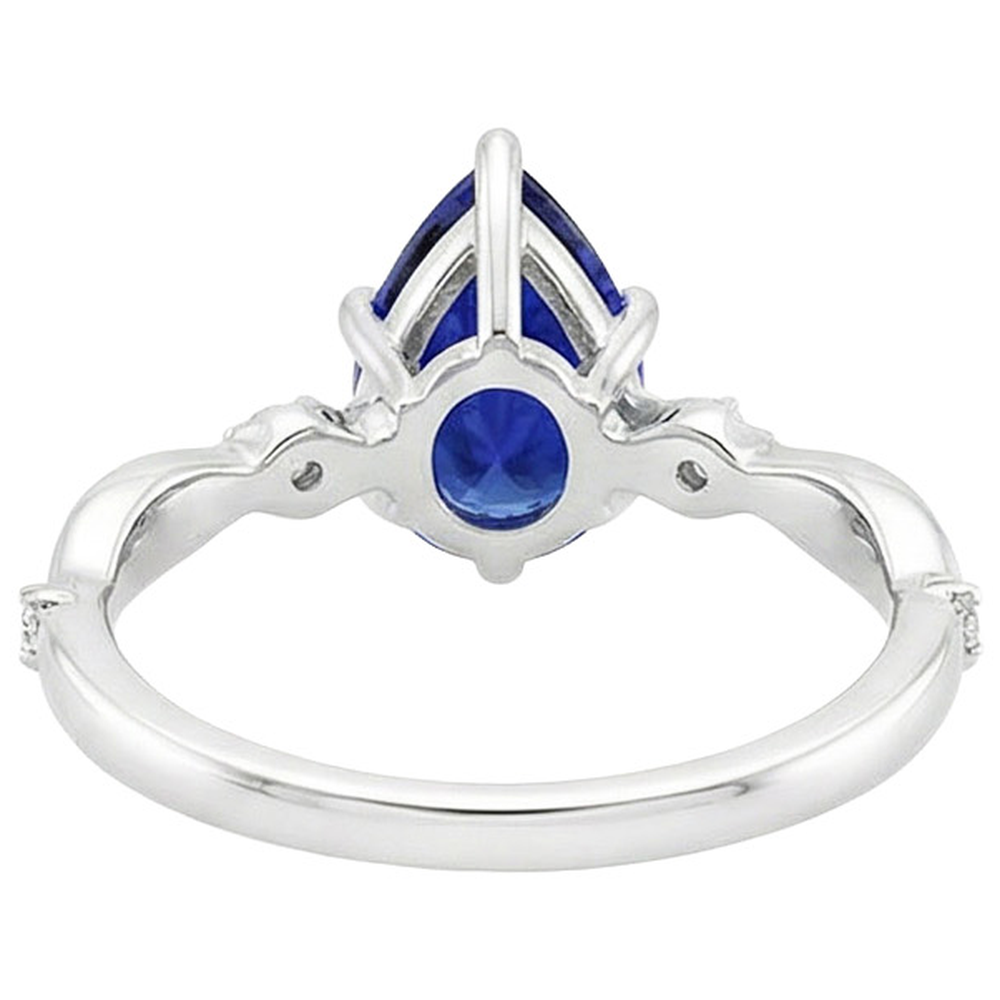 natural round sapphire 3ct ring side angle
