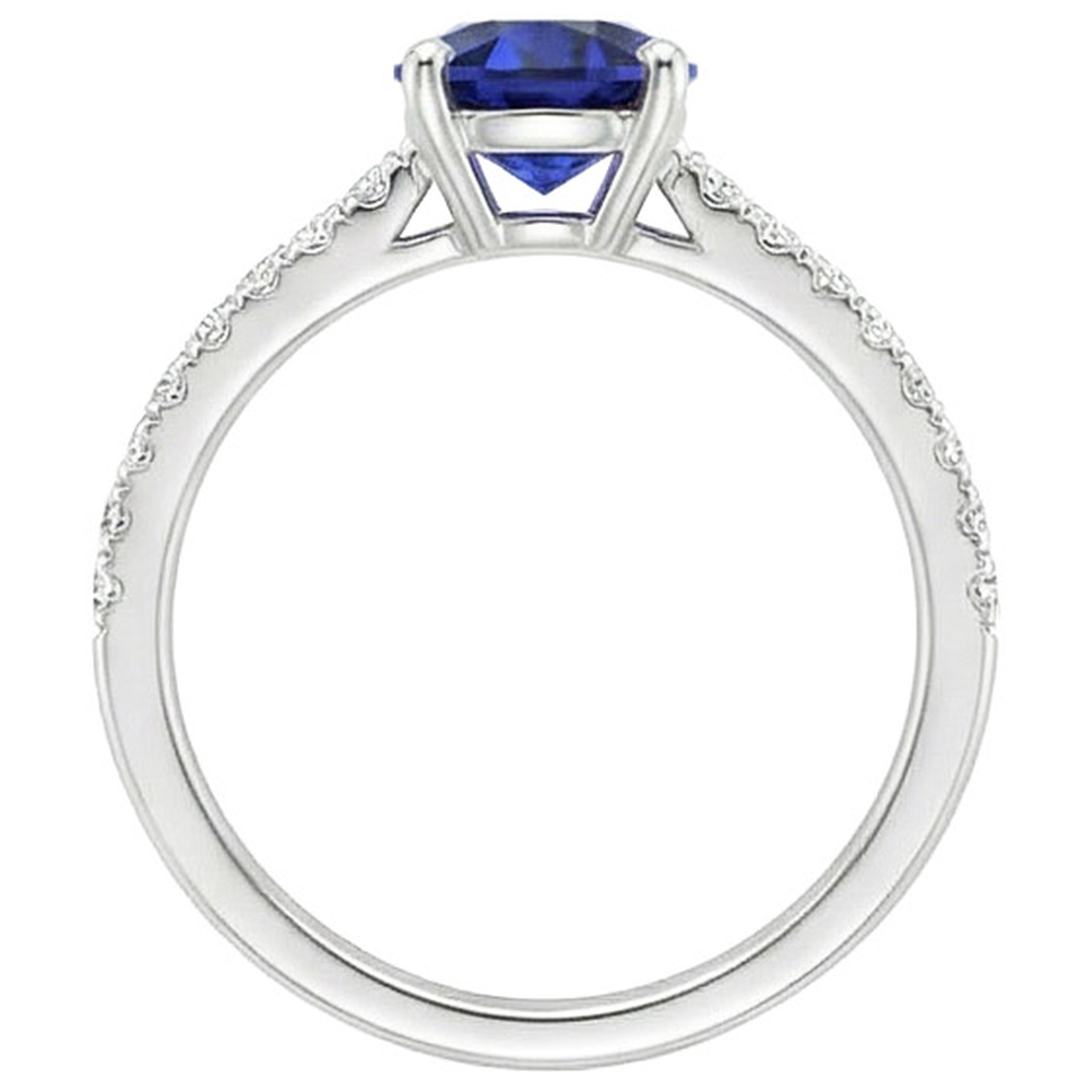 natural round sapphire 3ct ring side angle