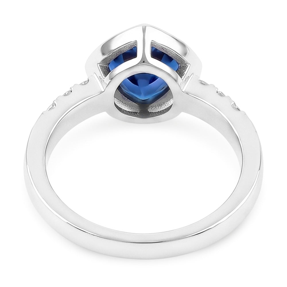 Natural Earth Mined Diamond ( Not Lab Grown ) Gemstone Jewelry 2 Carat Trillion Bezel Set Blue Sa...