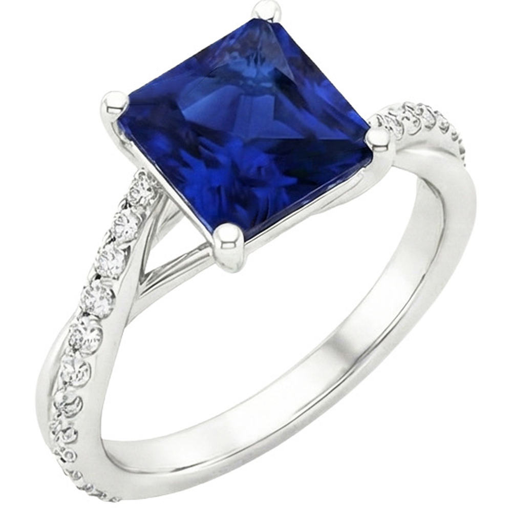 natural round sapphire 6ct ring close up detail