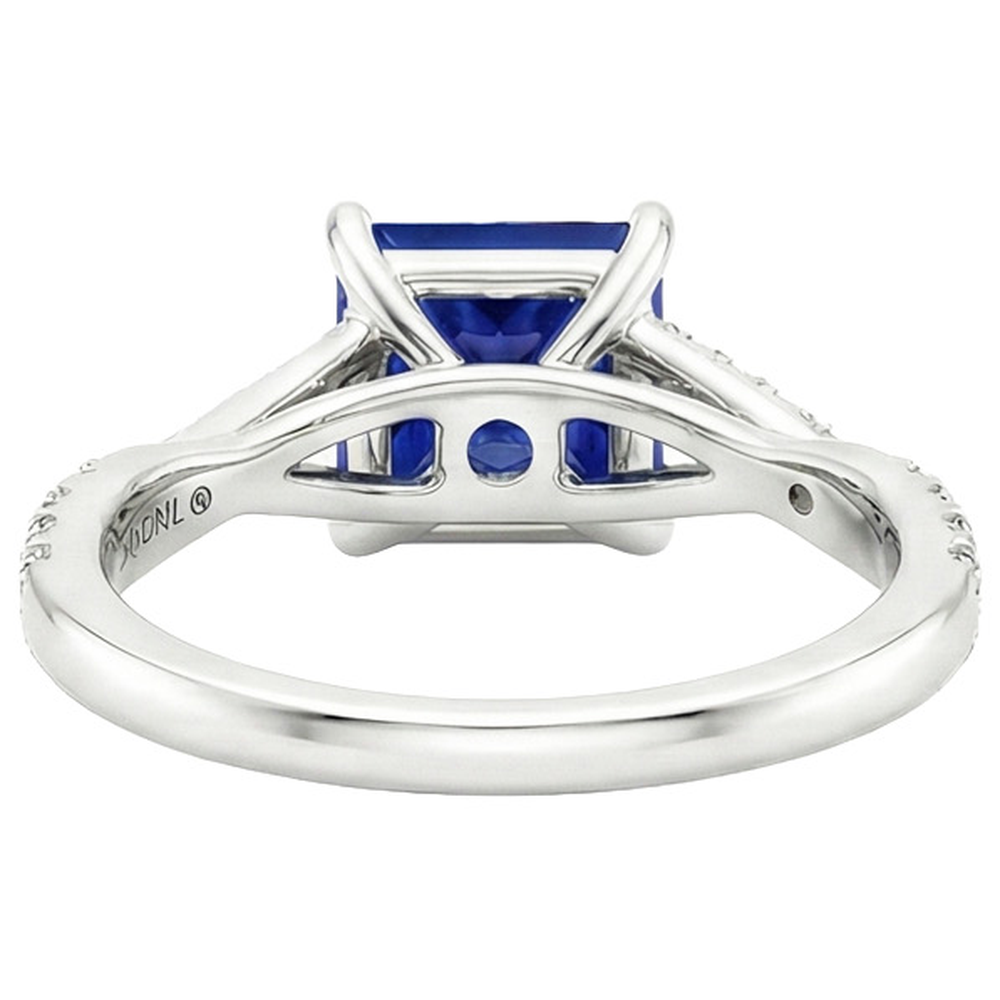 natural round sapphire 6ct ring profile view