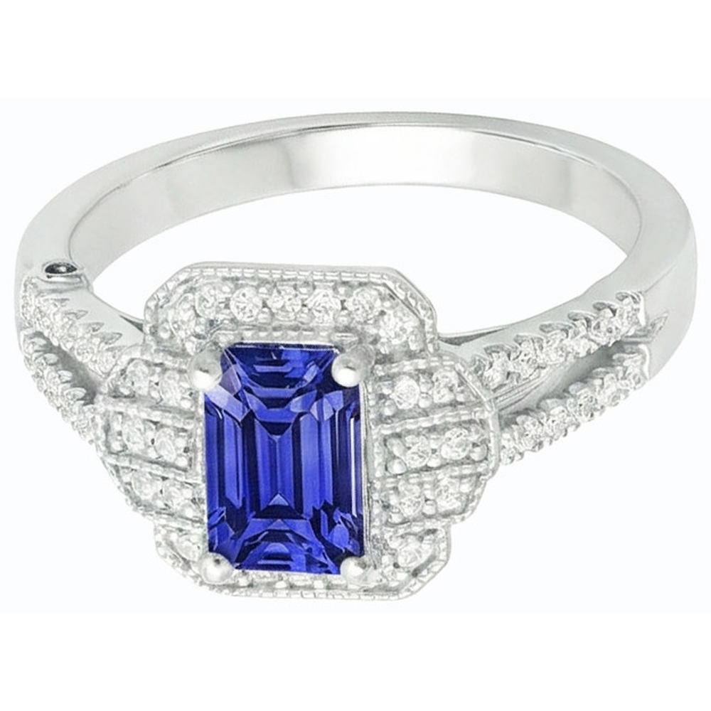 natural emerald sapphire 4ct ring side angle