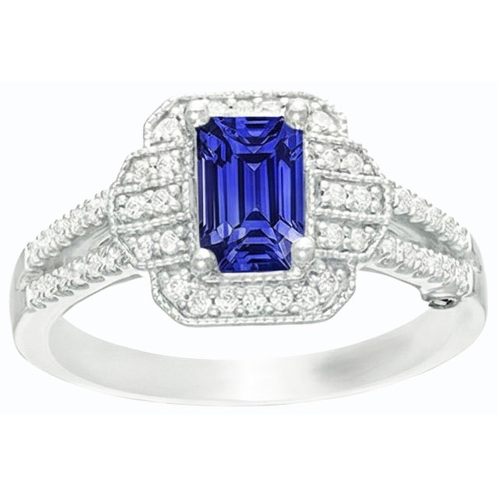 natural emerald sapphire 4ct ring profile view