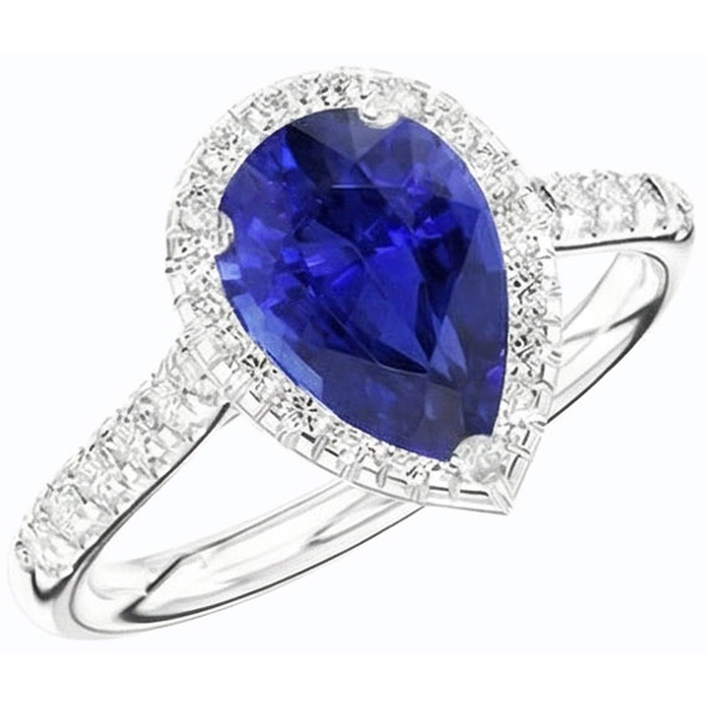natural round sapphire 3.50ct ring close up detail