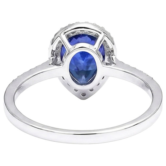 natural round sapphire 3.75ct ring front view