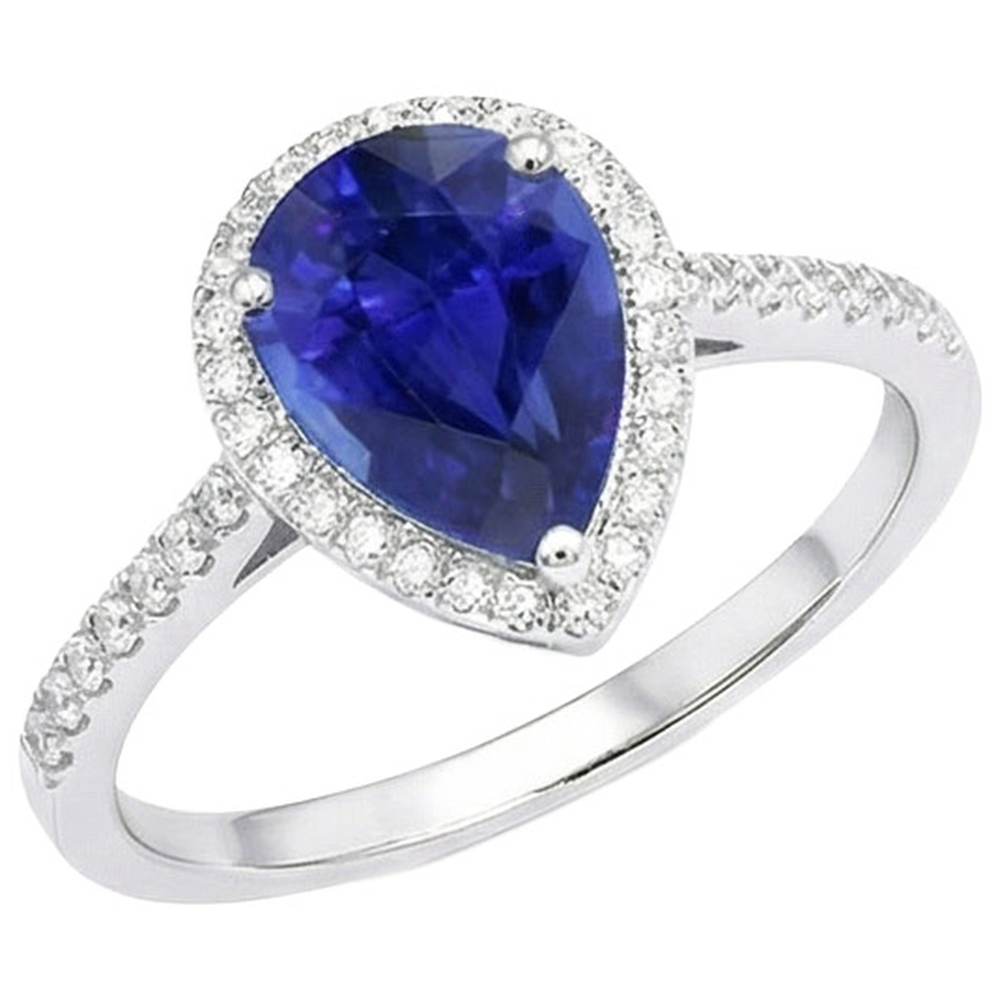 natural round sapphire 3.75ct ring side angle