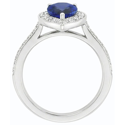 Natural Sapphire Ring 4.50ct - White Gold 14K