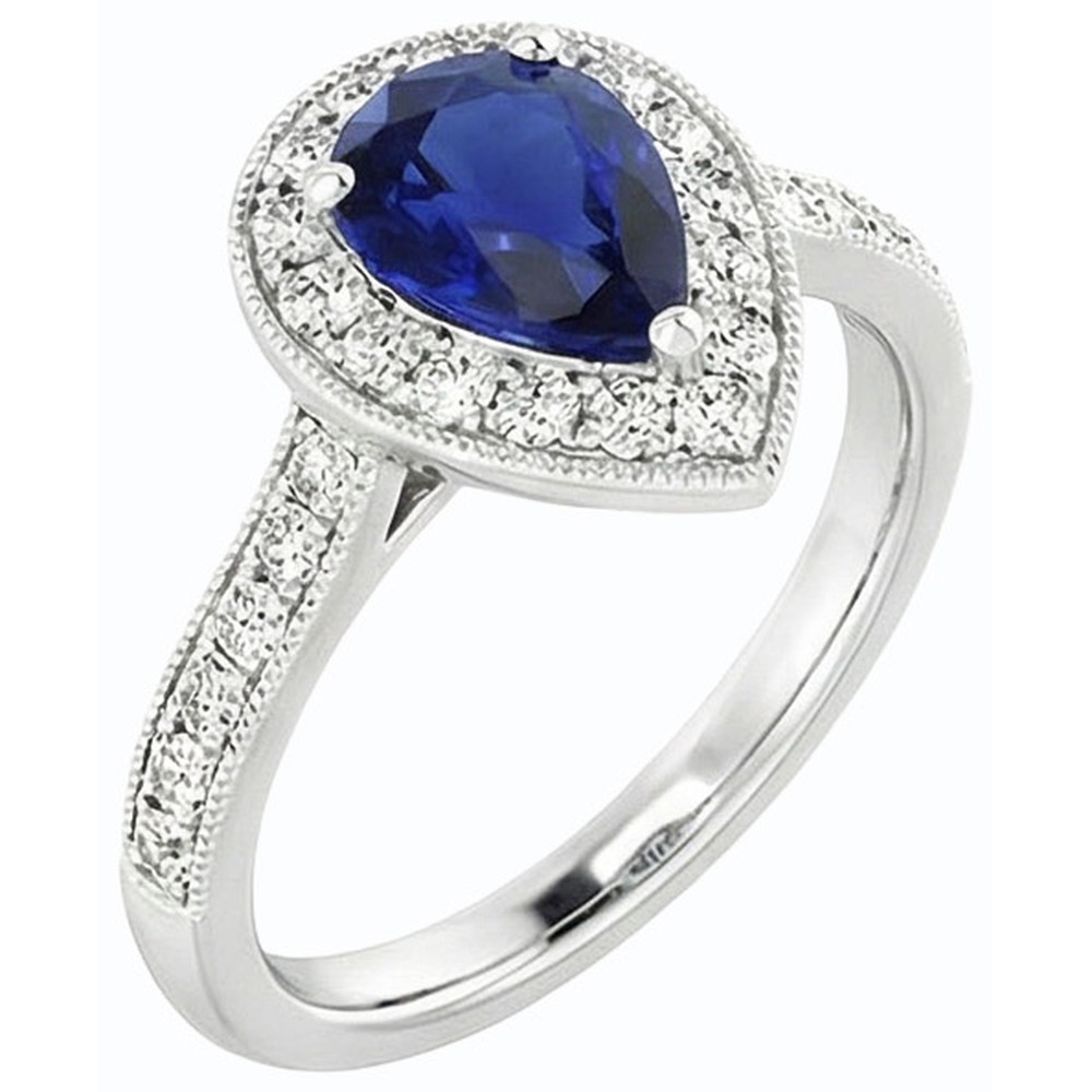 natural round sapphire 4.50ct ring side angle