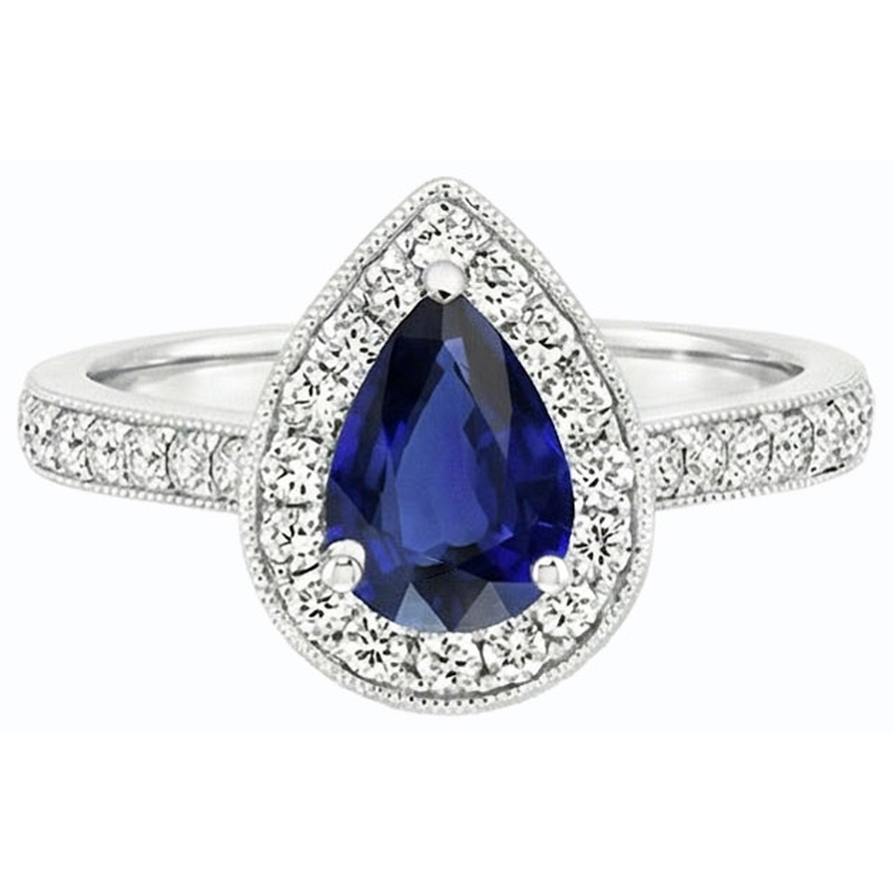 natural round sapphire 4.50ct ring top view