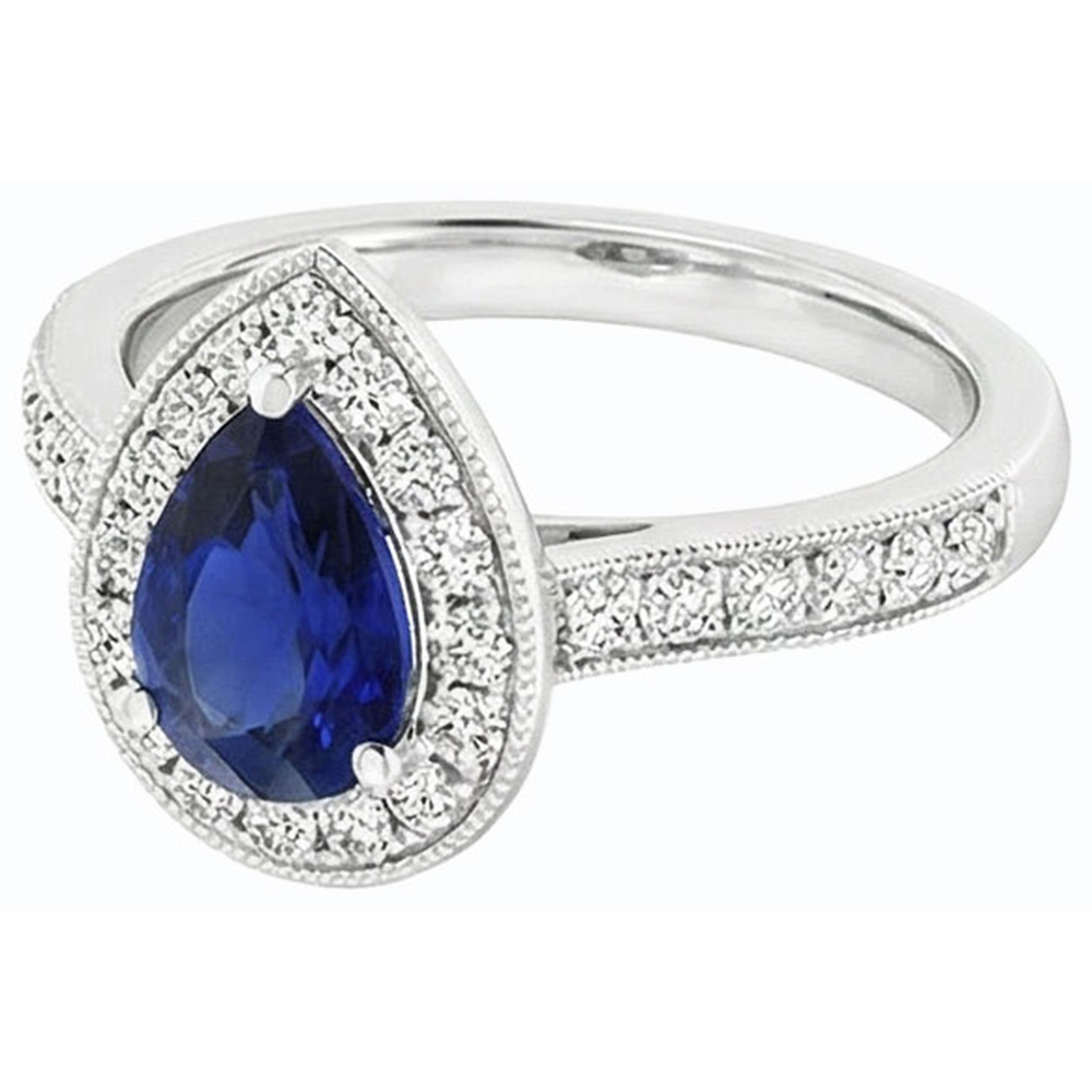 natural round sapphire 4.50ct ring profile view