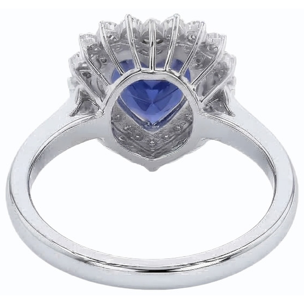 natural round sapphire 3ct ring top view