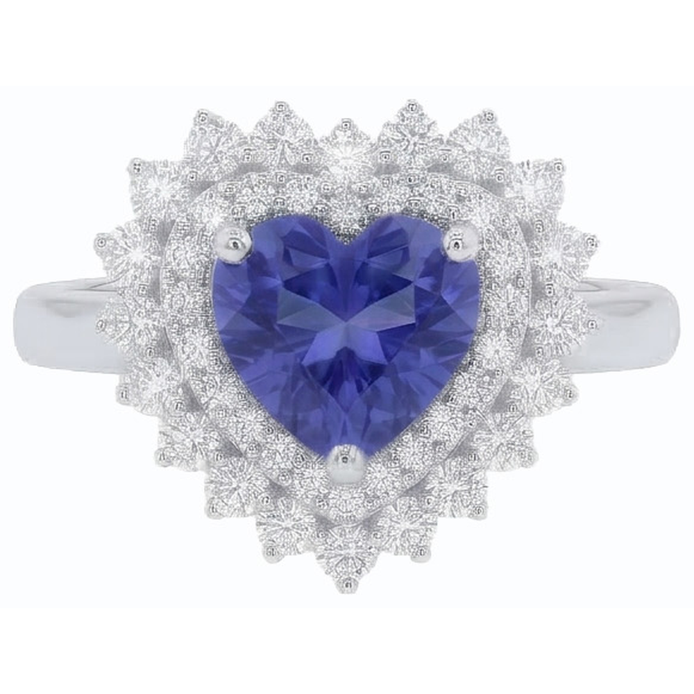 natural round sapphire 3ct ring side angle