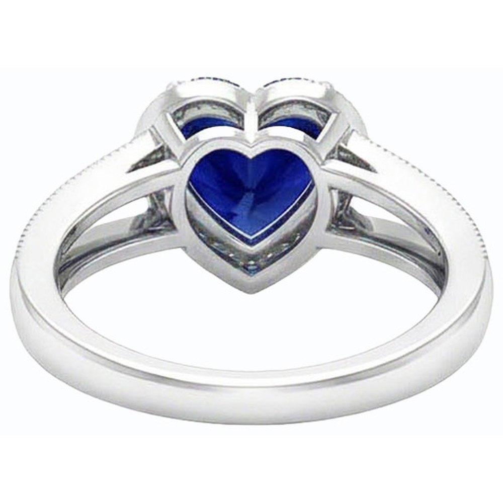 natural round sapphire 4ct ring profile view