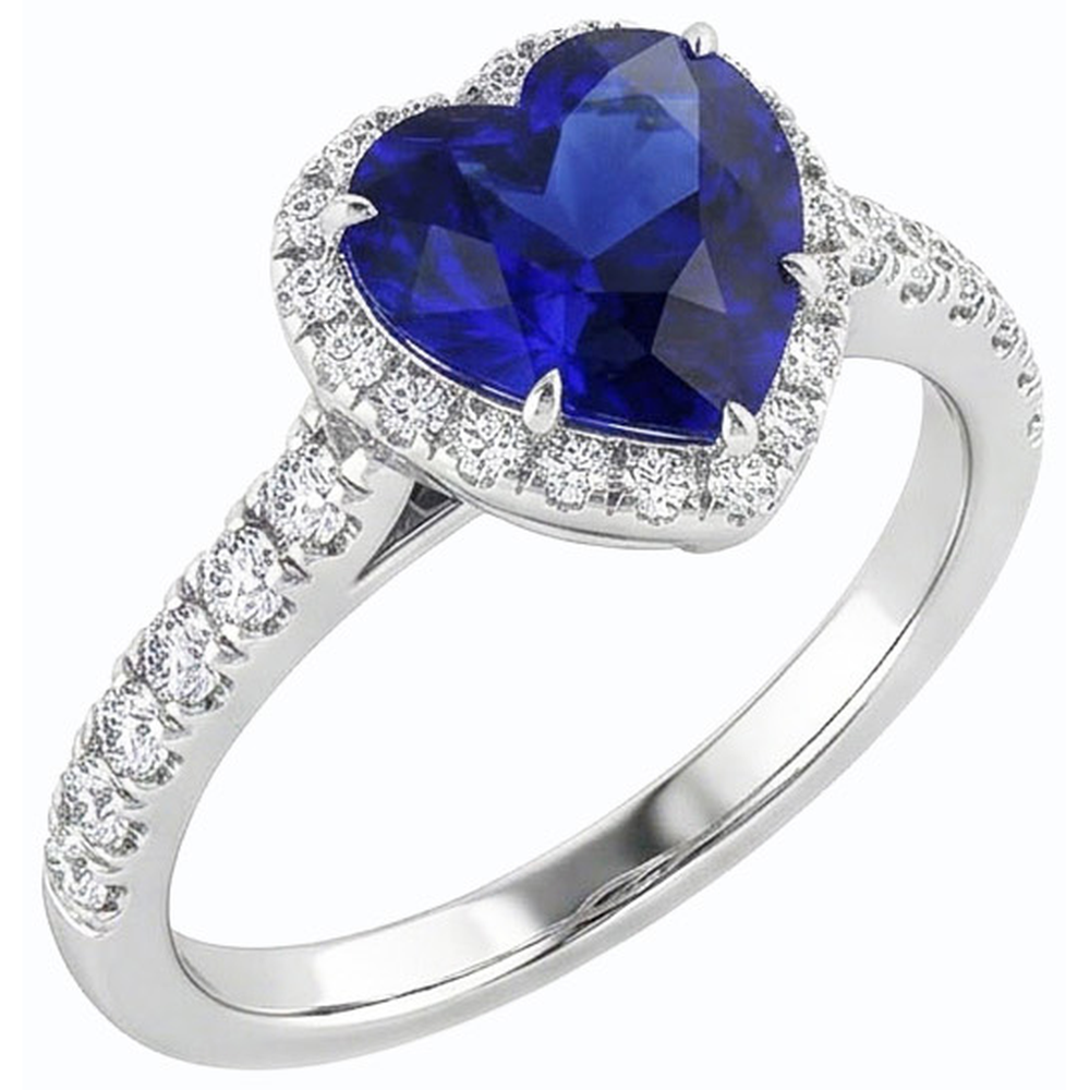 natural round sapphire 3.50ct ring close up detail