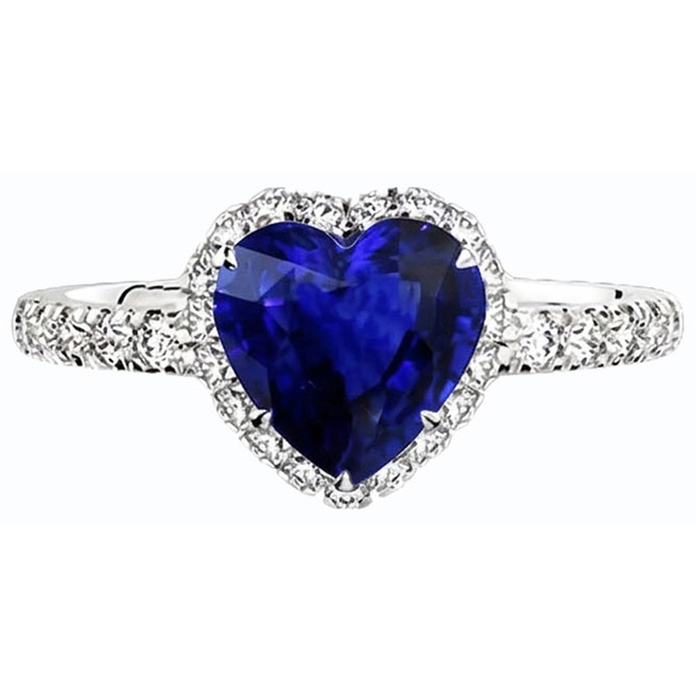 natural round sapphire 3.50ct ring side angle