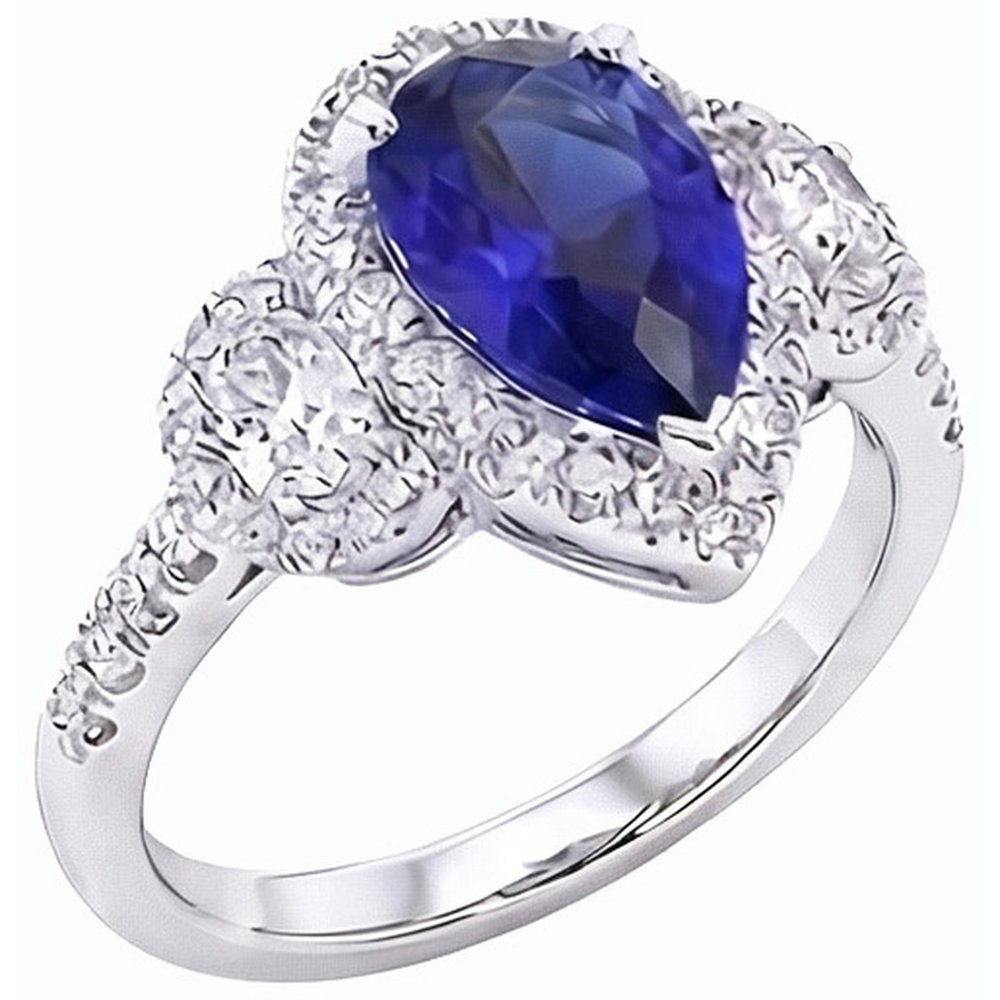 natural round sapphire 4.50ct ring side angle