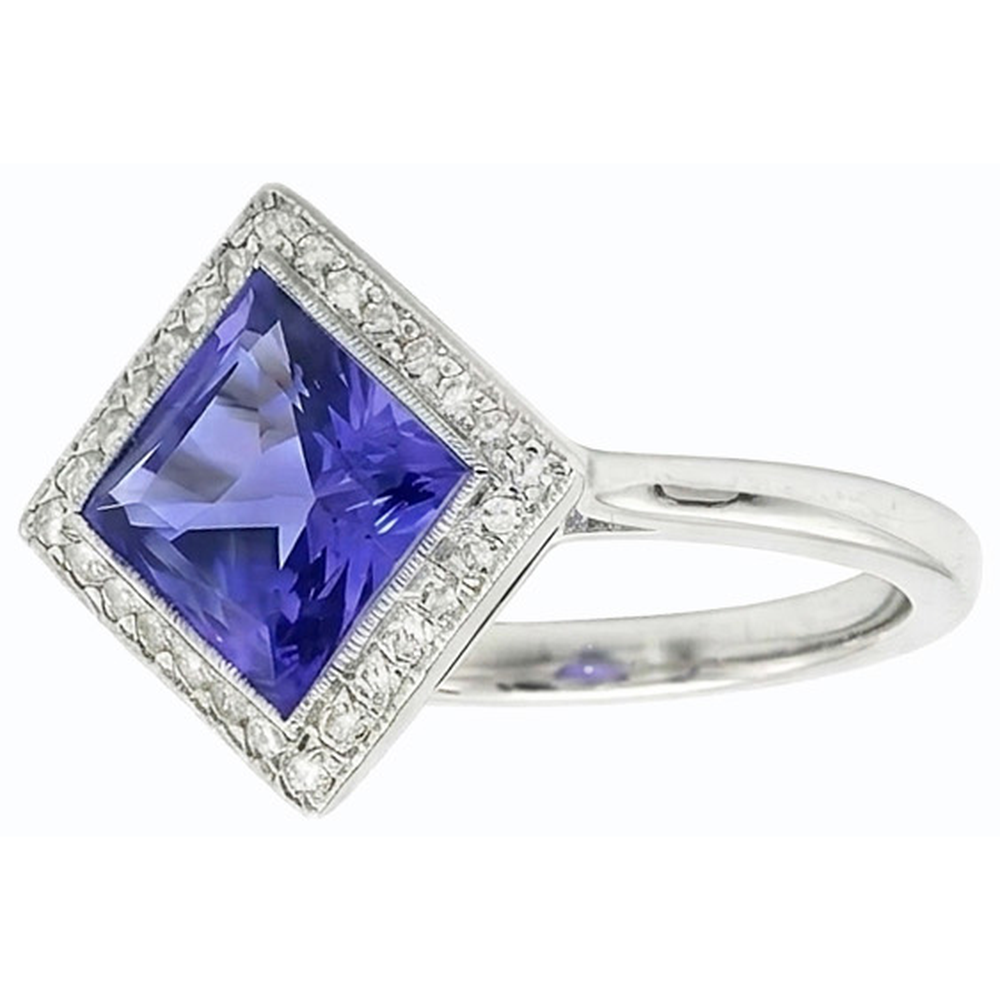 natural round sapphire 3ct ring top view