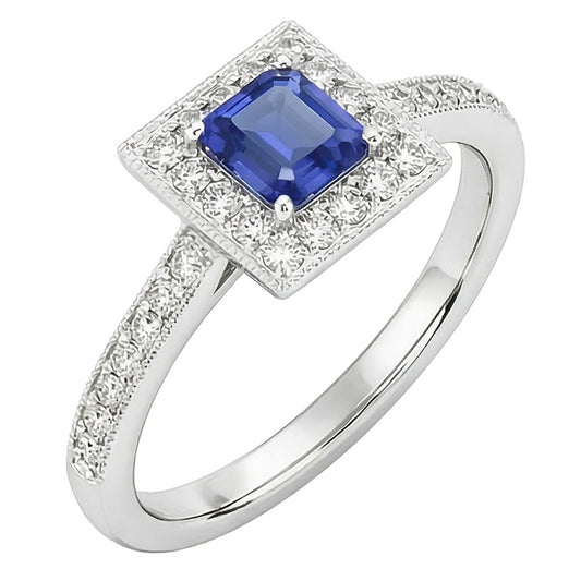 natural emerald sapphire 3ct ring front view