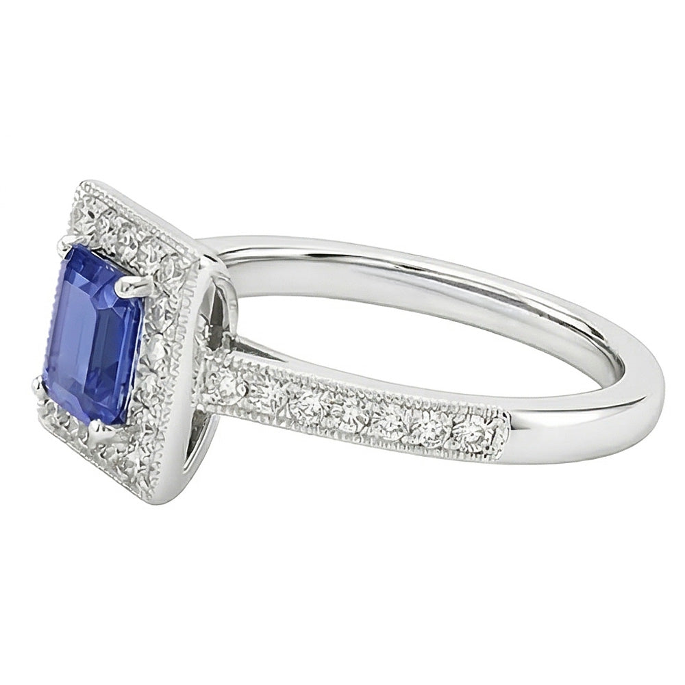 natural emerald sapphire 3ct ring top view