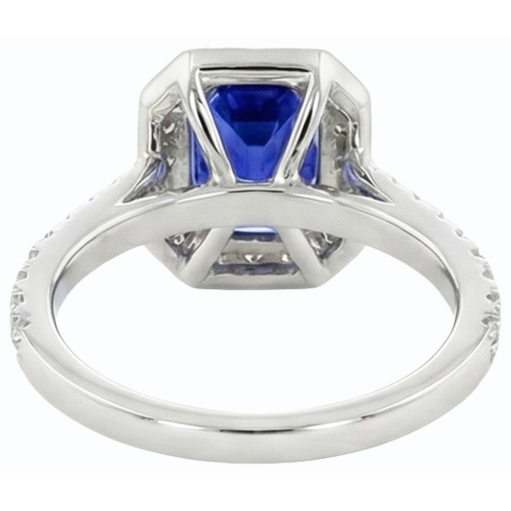 natural emerald sapphire 3ct ring top view