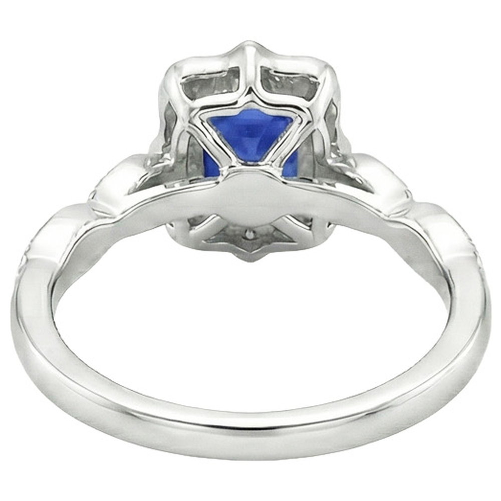 natural emerald sapphire 4ct ring top view