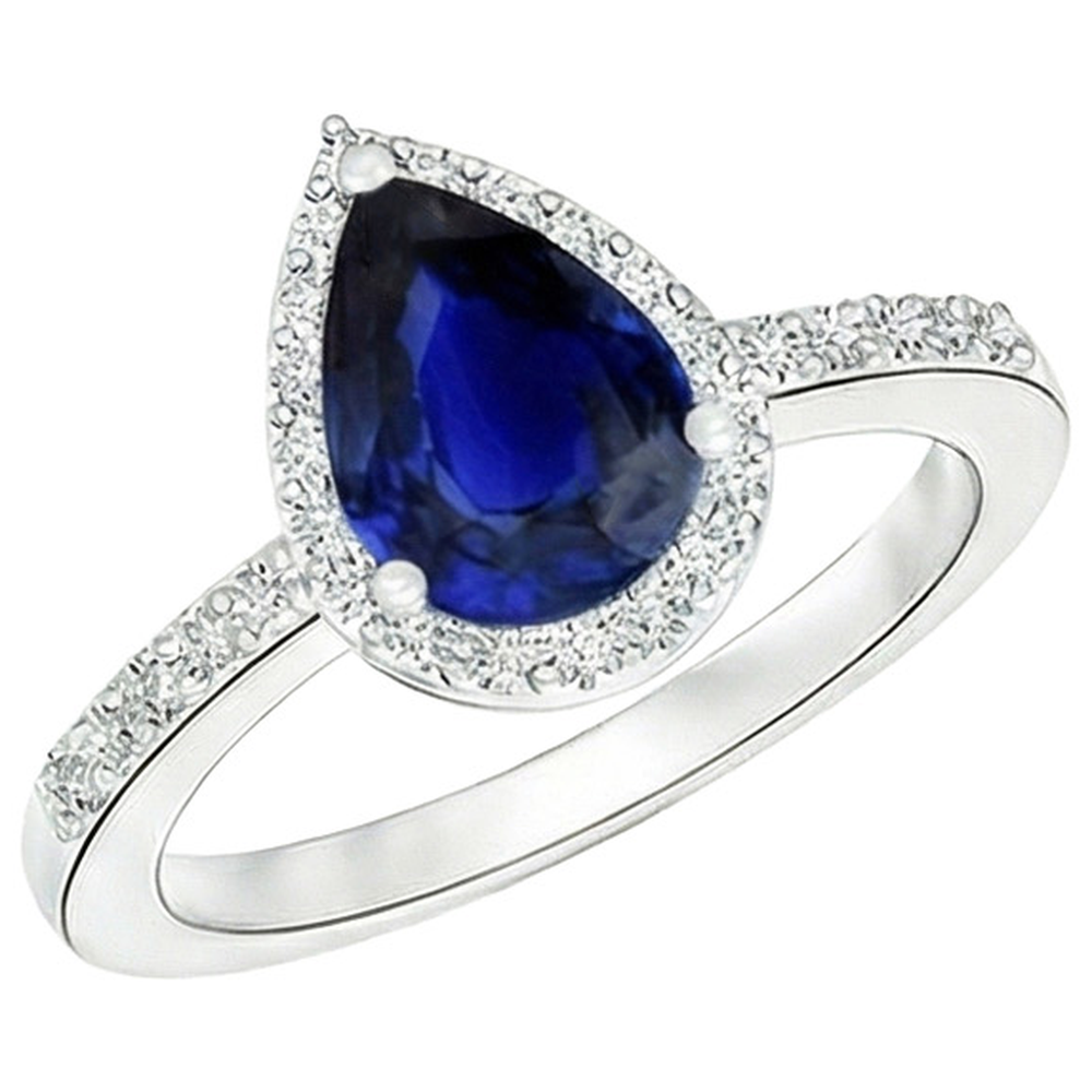 natural round sapphire 3.75ct ring side angle