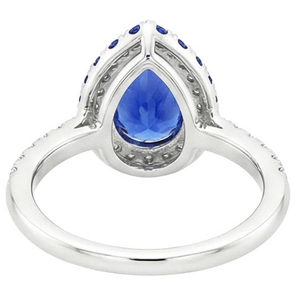 natural round sapphire 5.25ct ring side angle