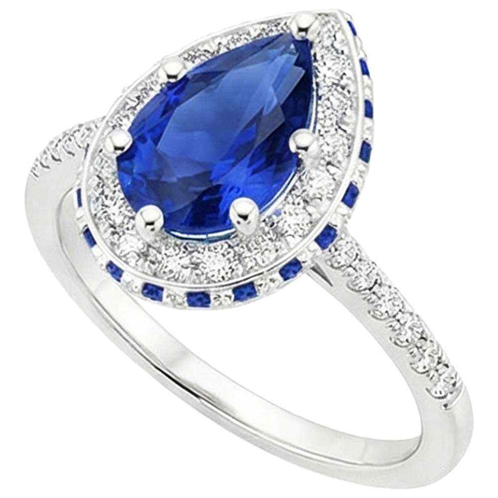 natural round sapphire 5.25ct ring close up detail