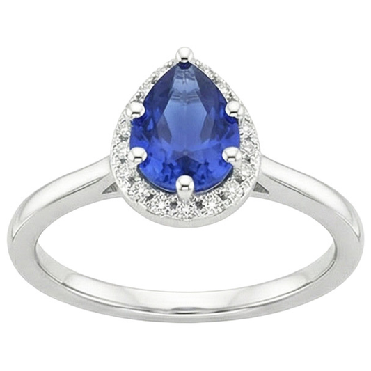 natural round sapphire 4ct ring side angle