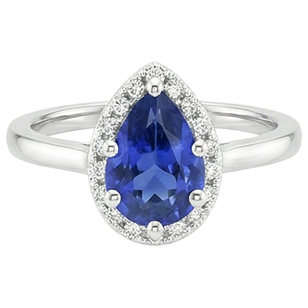 natural round sapphire 4ct ring top view