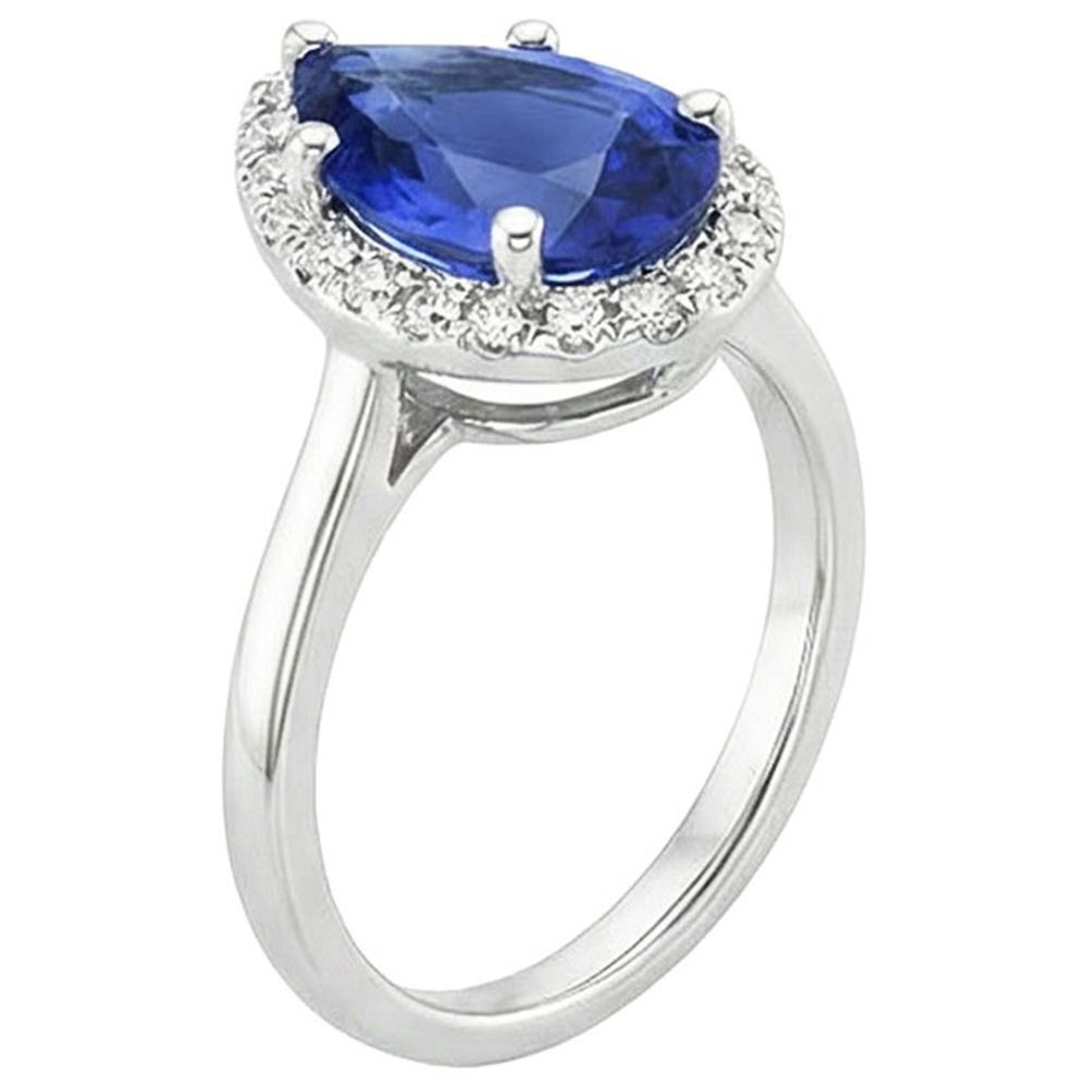 natural round sapphire 4ct ring profile view