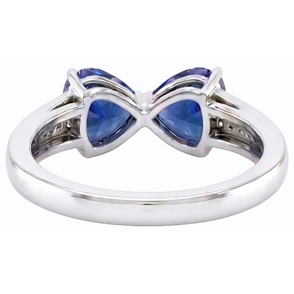 natural heart sapphire 3.50ct ring profile view