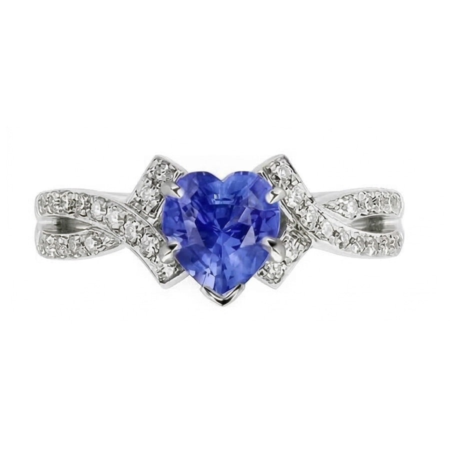 natural round sapphire 2.50ct ring side angle