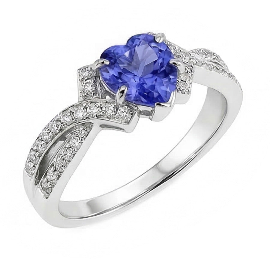 natural round sapphire 2.50ct ring front view