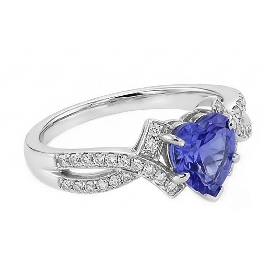 natural round sapphire 2.50ct ring top view
