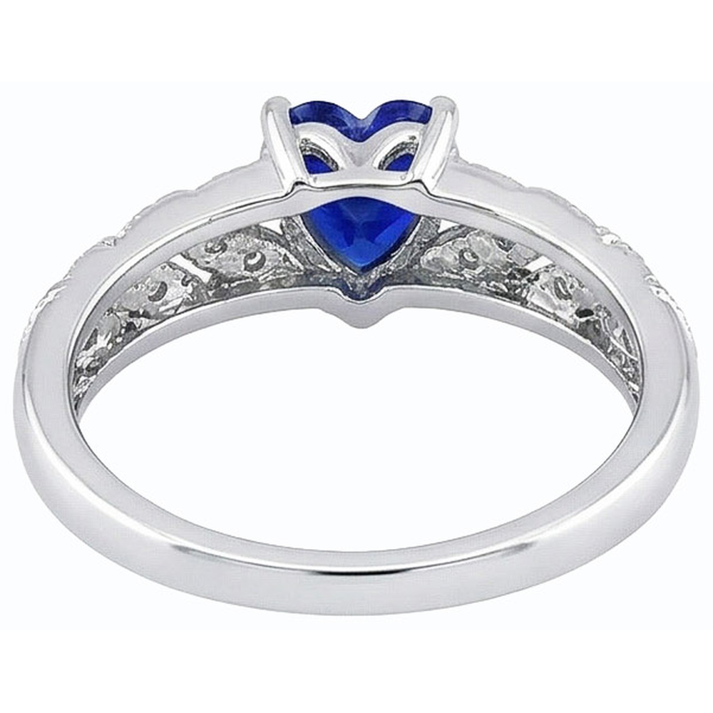 natural round sapphire 2.50ct ring profile view